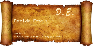 Darida Ervin névjegykártya